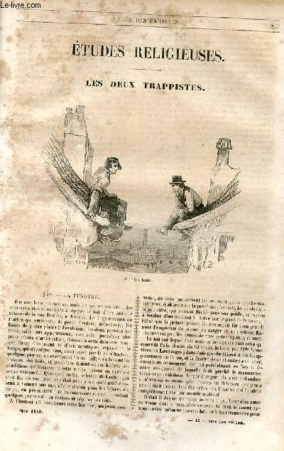 Le muse des familles - lecture du soir - 1re srie - livraisons n33, 34 et 35 - Etudes religieuses - Les deux trappistes par Edouard Plouvier.