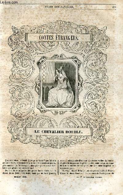 Le muse des familles - lecture du soir - 1re srie - livraisons n37 et 38 - le chevalier double (conte tranger) par Thophile gautier .