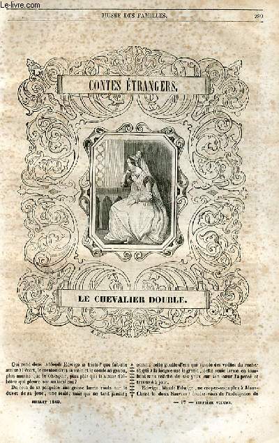 Le muse des familles - lecture du soir - 1re srie - livraisons n37 et 38 - le chevalier double (conte tranger) par Thophile gautier .