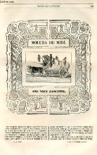 Le muse des familles - lecture du soir - 1re srie - livraison n42 et 43 - Moeurs du midi - Une noce gasconne par A. Granier de Cassagnac.