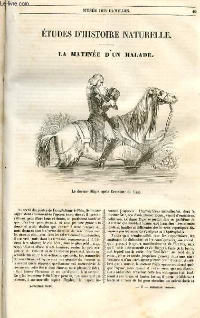 Le muse des familles - lecture du soir - 1re srie - livraison n07 et 08 - Etudes d'histoire naturelle - La matine d'un malade.