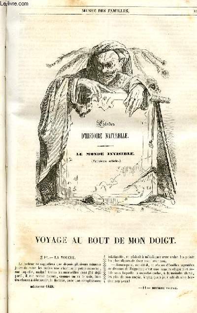 Le muse des familles - lecture du soir - 1re srie - livraison n11 et 12 - Etudes d'histoire naturelle- le monde invisible - Voyage au bout de mon doigt par Auguste Bertsch.