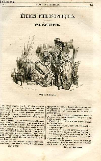 Le muse des familles - lecture du soir - 1re srie - livraison n17 et 18 - Etudes philosophiques - Une fauvette par X. B. Saintine.