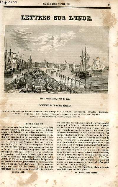 Le muse des familles - lecture du soir - deuxime srie - livraison n13 et 14 - Lettres sur l'Inde.