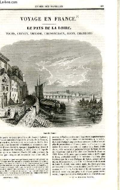 Le muse des familles - lecture du soir - deuxime srie - livraison n46 et 47 - Voyage en France - Le pays de la Loire (Tours, Chinon, Amboise, Chenonceaux, Blois et Chambord) par Henry Blaze.