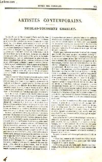 Le muse des familles - lecture du soir - deuxime srie - livraison n21 - Artistes contemporains - Nicolas Toussaint Charlet par Louise Leneveux.