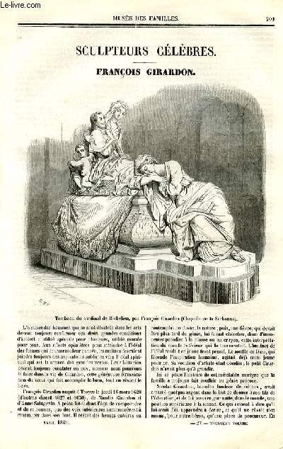 Le muse des familles - lecture du soir - deuxime srie - livraison n27 et 28 - Sculpteurs clbres - Franois Girardon.