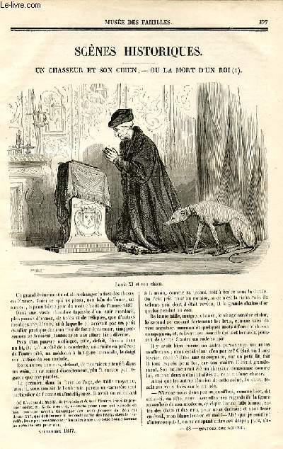 Le muse des familles - lecture du soir - deuxime srie - livraison n48 - Scnes historiques - Un chasseur et son chien ou la mort d'un roi.