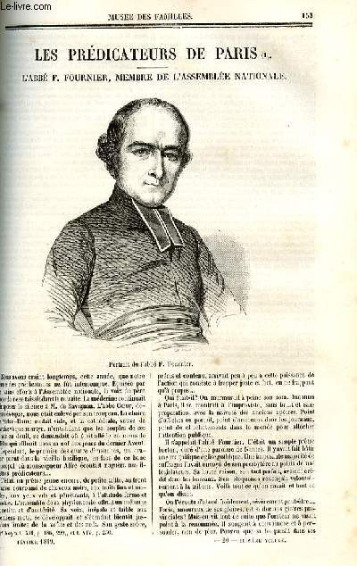 Le muse des familles - lecture du soir - deuxime srie - livraison n20 - Les prdicateurs de Paris - L'abb F. Fournier membre de l'Assemble nationale.