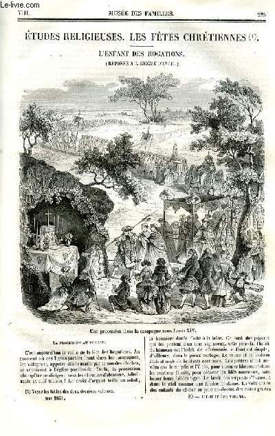 Le muse des familles - lecture du soir - deuxime srie - livraisons n29 et 30 - Etudes religieuses - les ftes chrtiennes - l'enfant des rogations (rponse  l'nigme d'avril) par Pitre CHevalier.