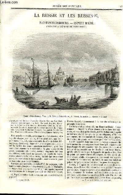 Le muse des familles - lecture du soir - deuxime srie - livraison n03 - La Russie et les Russes - Saint Petersbourg - aspect d't (rponse  l'nigme de septembre).