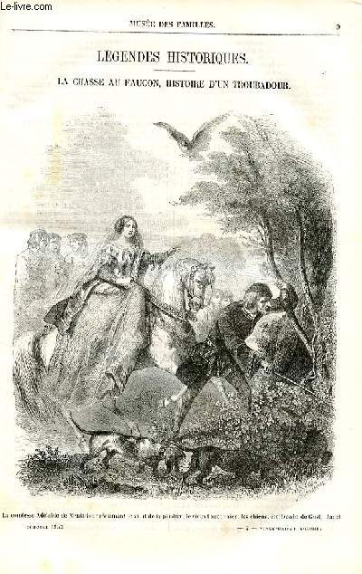 Le muse des familles - lecture du soir - deuxime srie - livraisons n02 et 03 - Lgendes historiques - la chasse au faucon , histoire d'un troubadour par Mary lafon.