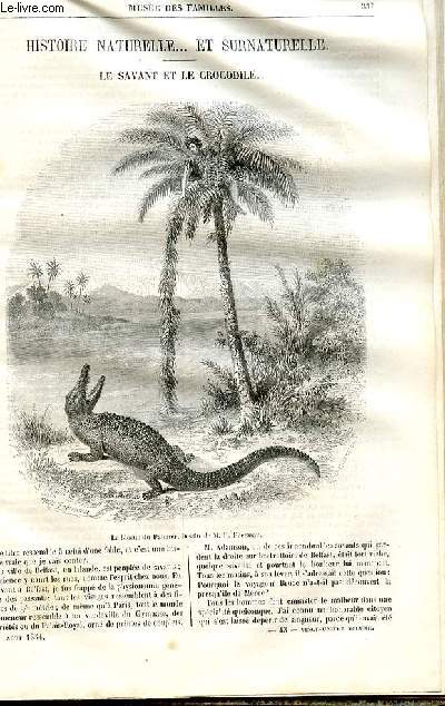 Le muse des familles - lecture du soir - deuxime srie - livraison n43 - Histoire naturelle et surnaturelle - Le savant et le crocodile par Mry.