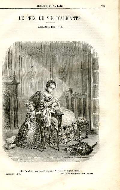 Le muse des familles - lecture du soir - livraison n45 - Le prix du vin d'Alicante , pisode de 1810 par De Chatouville.
