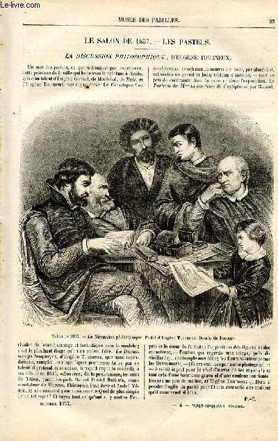 Le muse des familles - lecture du soir - livraison n04 - Le salon de 1857 - les pastels: la discussion philosophique d'Eugne Tourneux (petit article).