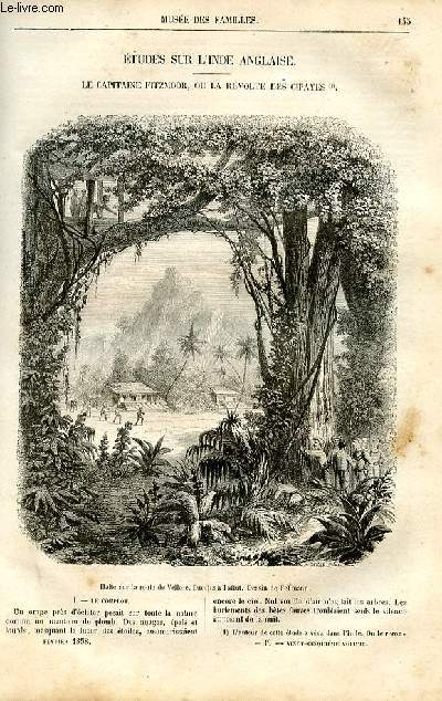 Le muse des familles - lecture du soir - livraisons n19 et 20 - Etudes sur l'Inde anglaise - Le capitaine Fitzmoor ou La rvolte des cipayes par Alfred de brhat, suivre.