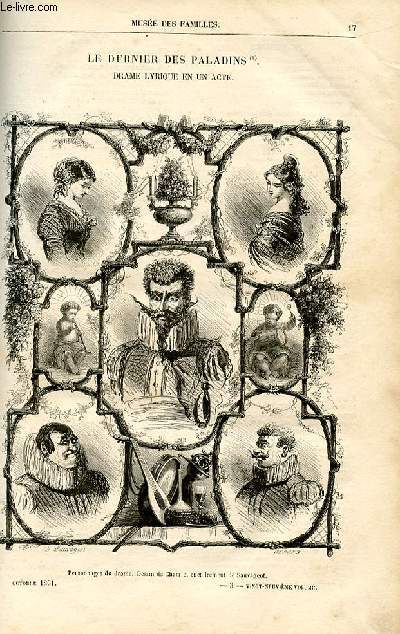 Le muse des familles - lecture du soir - livraisons n03 et 04 - Le dernier des paladins, drame lyrique en un acte par Ch. Wallut.