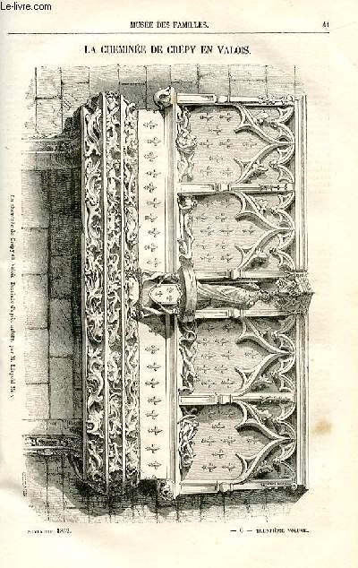 Le muse des familles - lecture du soir - livraison n06 - La chemine de Crpy en valois par Pitre Chevalier,petit article.