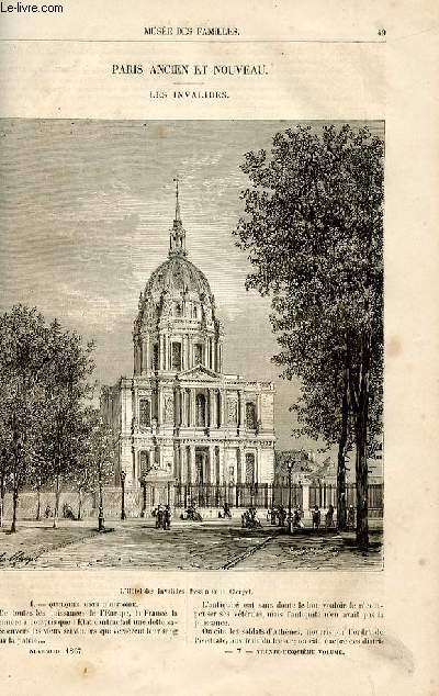 Le muse des familles - lecture du soir - livraisons n07 et 08 - Paris ancien et nouveau - els Invalides par Louis Berger, suivre.