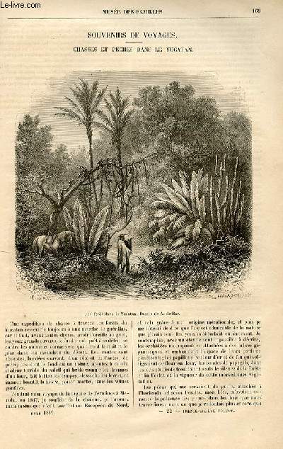 Le muse des familles - lecture du soir - livraisons n22 et 23 - Souvenirs de voyages - chasses et pches dans le Yucatan par bndict Henry Rvoil.