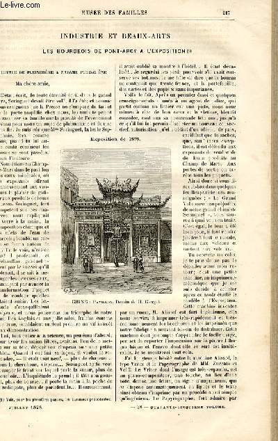 Le muse des familles - lecture du soir - livraison n28 - Industrie et Beaux Arts - les bourgeois de Pont Arcy  l'exposition par Potin de la Potinnire,suite et fin.
