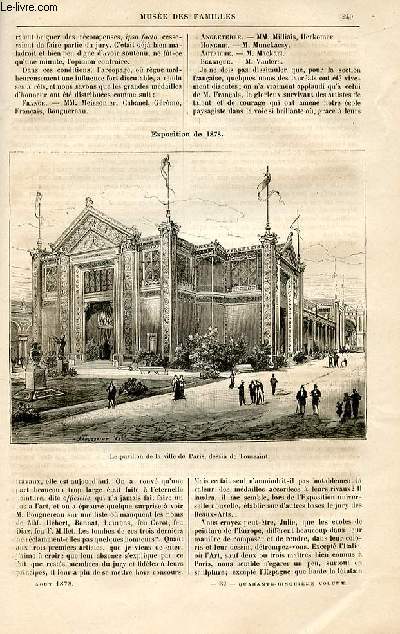 Le muse des familles - lecture du soir - livraisons n31 et 32 - Industrie et Beaux Arts - les bourgeois de Pont Arcy  l'exposition par Potin de la Potinnire,suite.