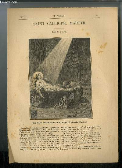 Vies des Saints n 1474 - Nouvelle srie - Saint Calliope, martyr - fte le 7 avril