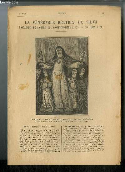 Vies des Saints n 1578 - Nouvelle srie - La vnrable Beatrix de Silva, fondatrice de l'ordre des Conceptionistes (1425 - 10 aot 1490)