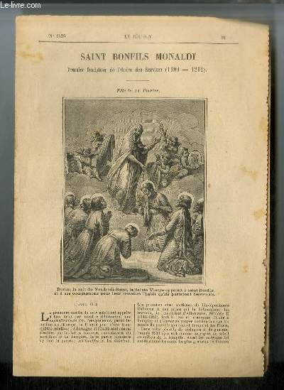 Vies des Saints n 1620 - Nouvelle srie - Saint Bonfils Monaldi, premier fondateur de l'ordre des Servites (1200-1262) - fte le 11 fvrier