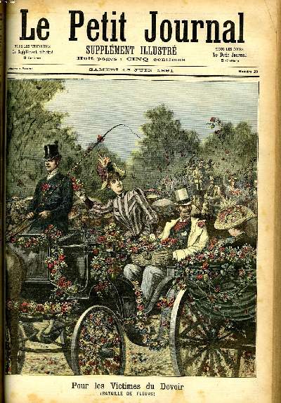 LE PETIT JOURNAL - supplment illustr numro 29 - POUR LES VICTIMES DU DEVOIR, BATAILLE DE FLEURS - LA REVOLUTION AU CHILI, L'ATTAQUE DE VALPARAISO