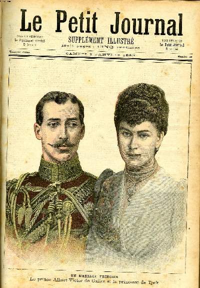 LE PETIT JOURNAL - supplment illustr numro 59 - UN MARIAGE PRINCIER, LE PRINCE ALBERT-VICTOR DE GALLES ET LA PRINCESSE DE TECK