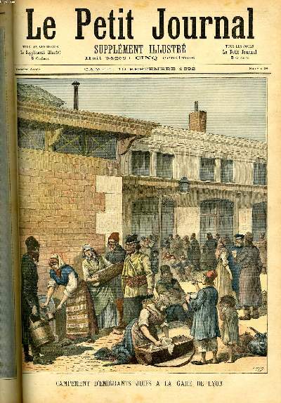 LE PETIT JOURNAL - supplment illustr numro 94 - CAMPEMENT D'EMIGRANTS JUIFS A LA GARE DE LYON - CENTENAIRE DE LA REUNION DE LA SAVOIE A LA FRANCE, LE MONUMENT INAUGURE LE 4 SEPTEMBRE