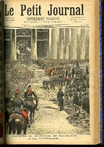 LE PETIT JOURNAL - supplment illustr numro 154 - OBSEQUES DU MARECHAL DE MAC-MAHON A LA MADELEINE ET AUX INVALIDES