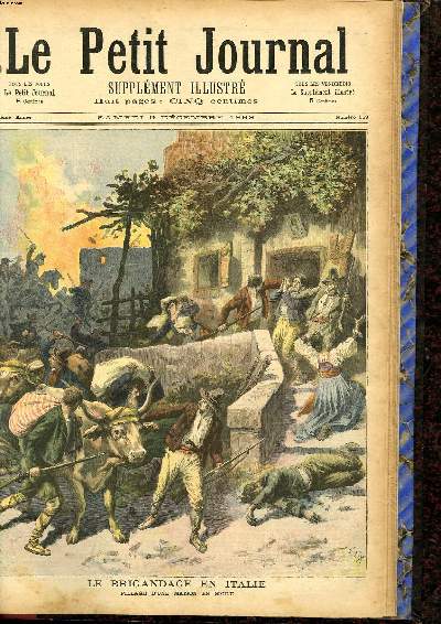 LE PETIT JOURNAL - supplment illustr numro 159 - LE BRIGANDAGE EN ITALIE: PILLAGE D'UNE MAISON EN SICILE - LA TEMPETE EN FRANCE, A CALAIS