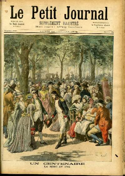 LE PETIT JOURNAL - supplment illustr numro 191 - UN CENTENAIRE, LA MODE EN 1894