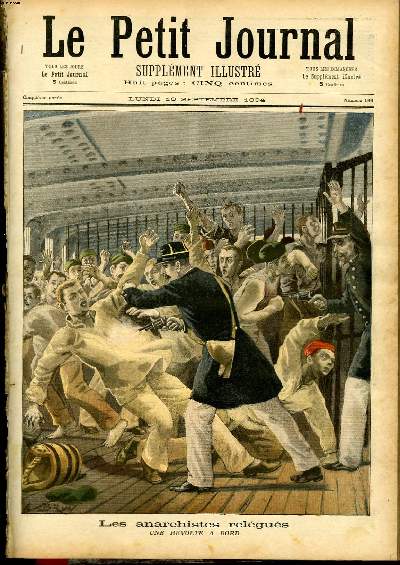 LE PETIT JOURNAL - supplment illustr numro 199 - LES ANARCHISTES RELEGUES, UNE REVOLTE A BORD - MARIE SCHELLINCK
