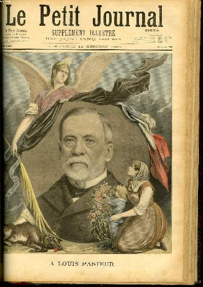 LE PETIT JOURNAL - supplment illustr numro 256 - A LOUIS PASTEUR - MORT DE LOUIS PASTEUR