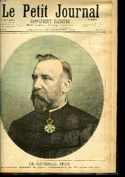 LE PETIT JOURNAL - supplment illustr numro 267 - LE GENERAL ZEDE, GOUVERNEUR MILITAIRE DE LYON - LE RAS ABYSSIN MAKONNEN, VAINQUEUR DES ITALIENS A AMBA-ALAGHI