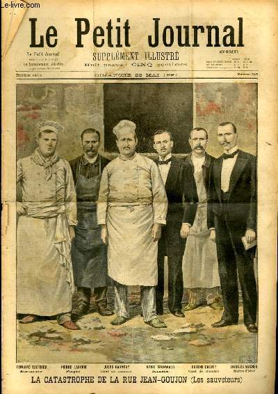 LE PETIT JOURNAL - supplment illustr numro 340 - LA CATASTROPHE DE LA RUE JEAN-GOUJON: LES SAUVETEURS - OBSEQUES DU DUC D'AUMALE EN ITALIE