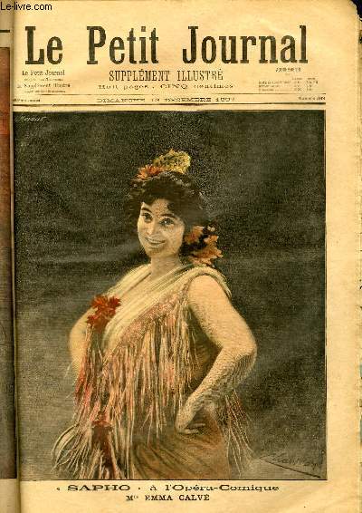 LE PETIT JOURNAL - supplment illustr numro 369 - SAPHO A L'OPERA COMIQUE: MLLE EMMA CALVE - EN AUTRICHE:SCANDALEUSE SEANCE AU REICHSTRATH DE VIENNE