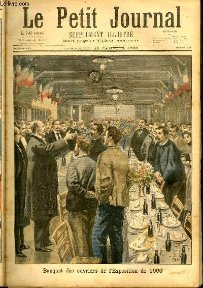 LE PETIT JOURNAL - supplment illustr numro 375 - BANQUET DES OUVRIERS DE L'EXCPOSITION DE 1900 - LE COMMANDANT ESTERHAZY AU CONSEIL DE GUERRE