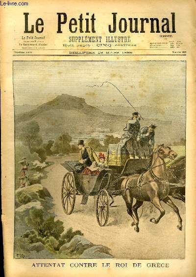 LE PETIT JOURNAL - supplment illustr numro 382 - ATTENTAT CONTRE LE ROI DE GRECE - THEATRE DU CHATELET: LE TOUR DU MONDE EN 80 JOURS