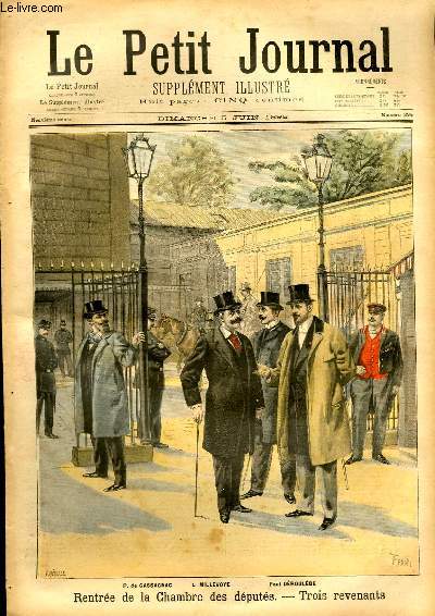 LE PETIT JOURNAL - supplment illustr numro 394 - RENTREE DE LA CHAMBRE DES DEPUTES: TROIS REVENANTS - MUSEE DU LUXEMBOURG: LE CATECHISME, TABLEAU DE MEUNIER