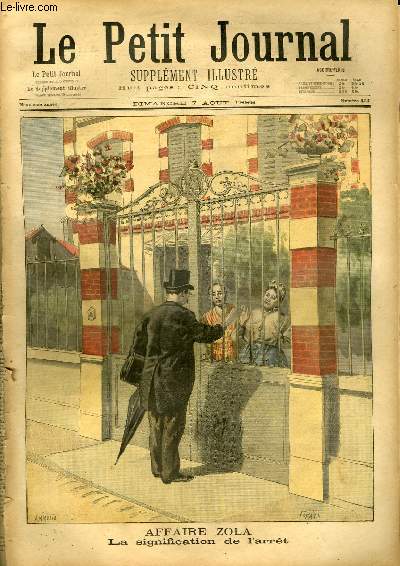 LE PETIT JOURNAL - supplment illustr numro 403 - AFFAIRE ZOLA: LA SIGNIFICATION DE L'ARRET - NAUFRAGE DE 'LA BOURGOGNE': LES CADAVRES A L'ILE DE SABLE
