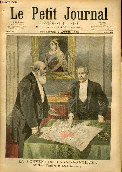 LE PETIT JOURNAL - supplment illustr numro 438 - LA CONVENTION FRANCO-ANGLAISE, M. PAUL CAMBON ET LORD SALISBURY - LA PEINE DE MORT EN AMERIQUE: UNE ELECTROCUTION
