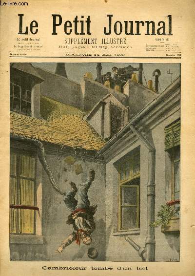 LE PETIT JOURNAL - supplment illustr numro 443 - CAMBRIOLEUR TOMBE D'UN TOIT - LES TRAVAUX DE PARIS