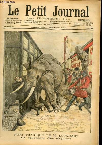 LE PETIT JOURNAL - supplment illustr numro 690 - MORT RAGIQUE DE M. LOCKHART, LA VENGEANCE D'UN ELEPHANT - VIVE L'ALSACE ! MANIFESTATION SUR LA PLACE DE LA CONCORDE AUTOUR DE LA STATUE DE STRASBOURG