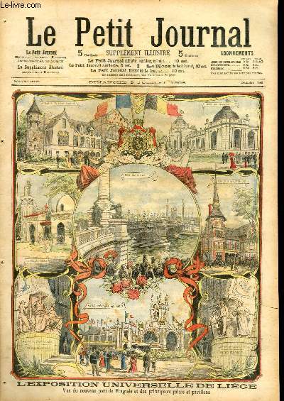 LE PETIT JOURNAL - supplment illustr numro 764 - L'EXPOSITION UNIVERSELLE DE LIEGE - UNE CATASTROPHE EN MER: COLLISION ENTRE LE VAISSEAU-ECOLE DANOIS GEORG-STAGE ET LE VAPEUR ANGLAIS ANCONA