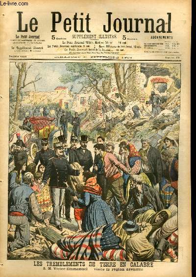 LE PETIT JOURNAL - supplment illustr numro 775 - LES TREMBLEMENTS DE TERRE EN CALABRE - LES TROUBLES DE BAKOU: RENCONTRE SANGLANTE ENTRE LES TROUPES RUSSES ET LES TARTARES REVOLTES