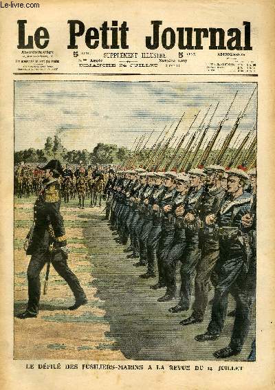 LE PETIT JOURNAL - supplment illustr numro 1027 - LE DEFILE DES FUSILIERS-MARINS A LA REVUE DU 14 JUILLET - TERRIBLE DESCENTE EN PARACHUTE